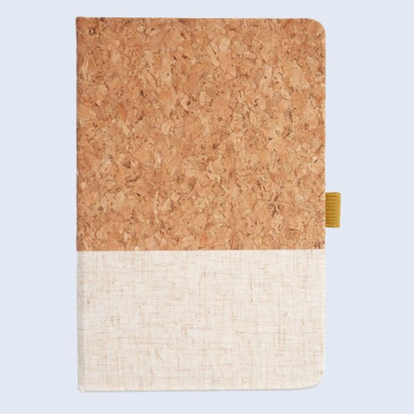 Cork And Heathered Fabric Hardcover Journal 5.5" X 8.25" Thumbnail