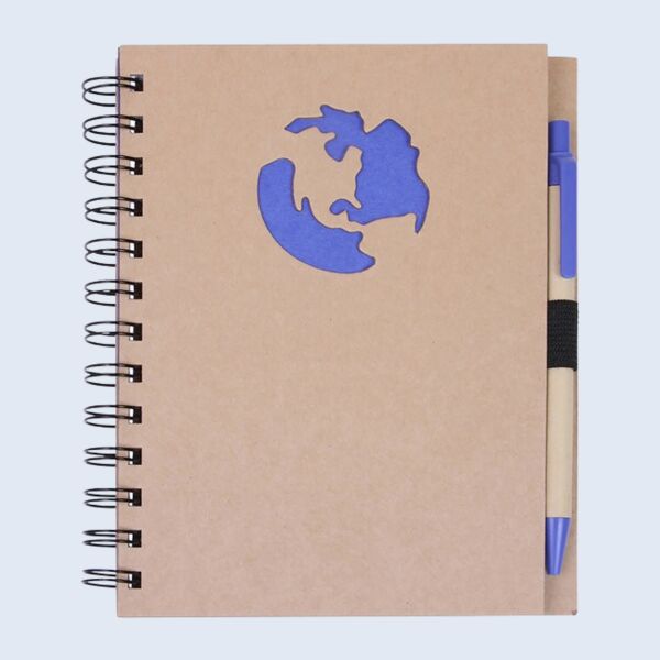 Globe Die Cut Spiral Notebook & Pen 5.875" X 7" Thumbnail