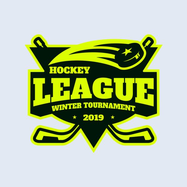League Hockey Winter Tournament logo template Thumbnail