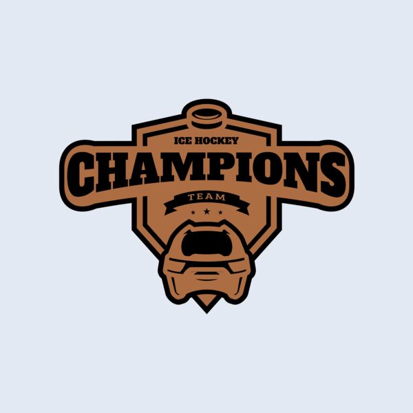 Champions Team Ice Hockey logo template Thumbnail