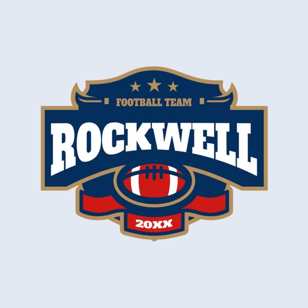 Rockwell Football team logo template Thumbnail