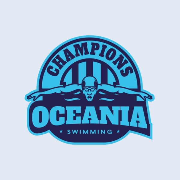 Oceania Champions Swimming logo template Thumbnail