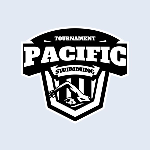 Pacific Swimming Tournament logo template Thumbnail
