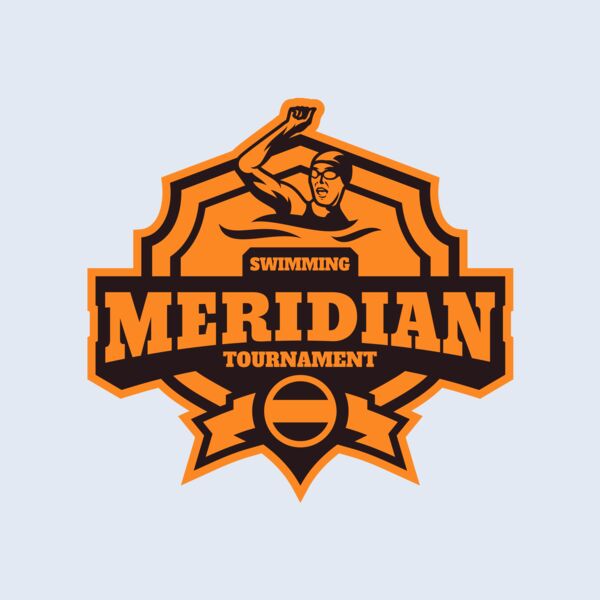 Meridian Tournament Swimming logo template Thumbnail